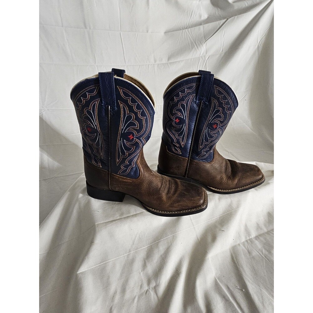 Ariat Tombstone Boots S 4.5 Dark Blue & Brown Excellent Condition No Major Wear